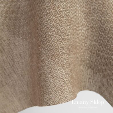 Brązowa tkanina lniana.