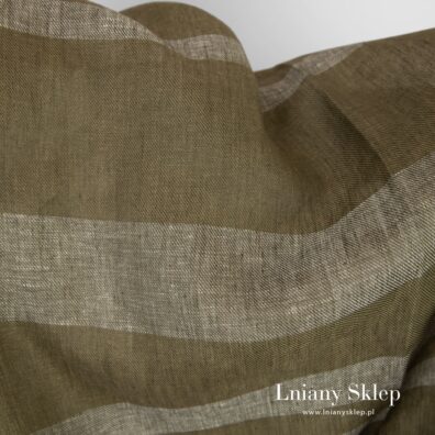 Tkanina lniana w pasy.