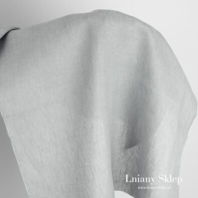 Szary melanż lniana tkanina.