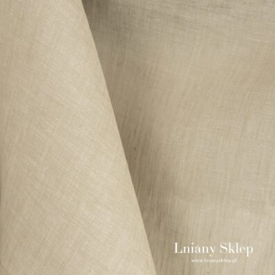 Piaskowa tkanina lniana w melanżu.