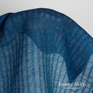 Lekki ciemnoniebieski prześwitujący len.