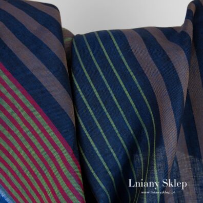 Tkanina lniana w paski.