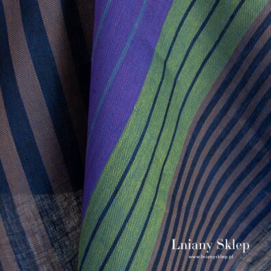 Len w kolorowe paski.