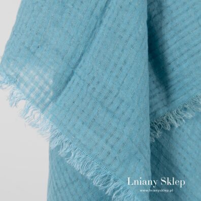 Chusta lniana w krateczkę.