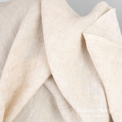 Jasna tkanina lniana wytkana w drobny rzucik.