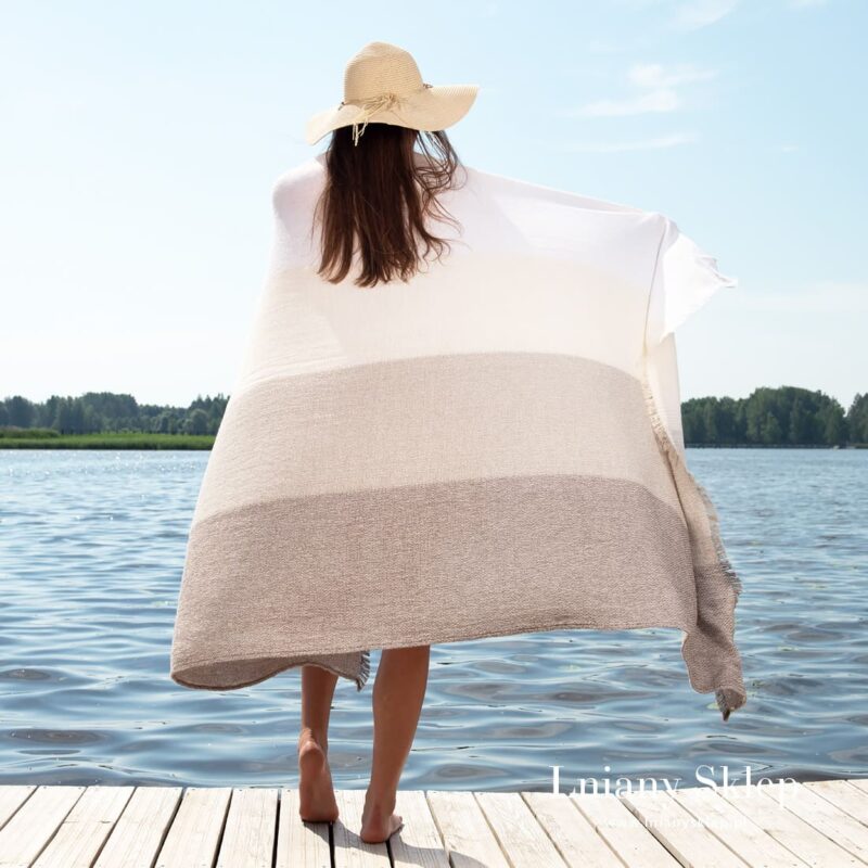 POSITANO piaskowy ręcznik plażowy.