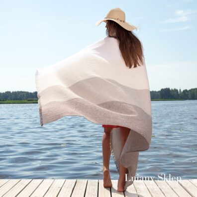 Ręcznik z pranego lnu i bawełny.