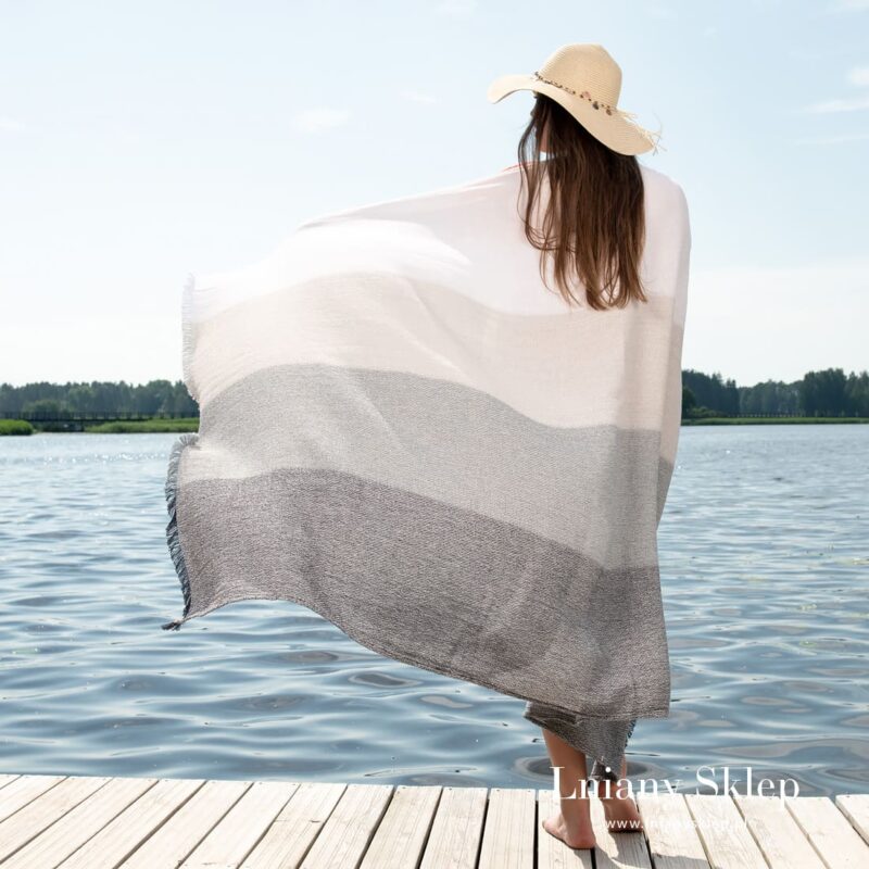POSITANO szary ręcznik plażowy.