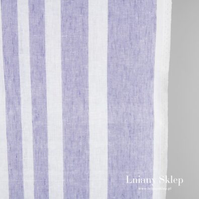 Biało - fioletowa tkanina ścierkowa.