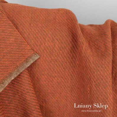 Pomarańczowy len w paski.