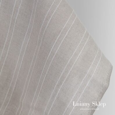 jasnoszary len w białe paski ze wzorków.