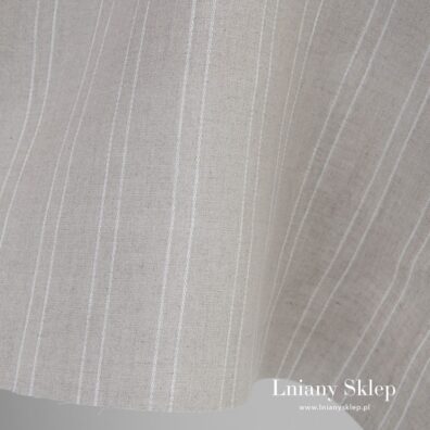 Niebarwiony len w białe paski.