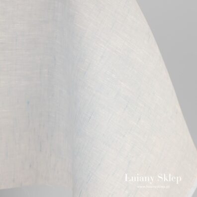 Lekki biały w niebieskość len.