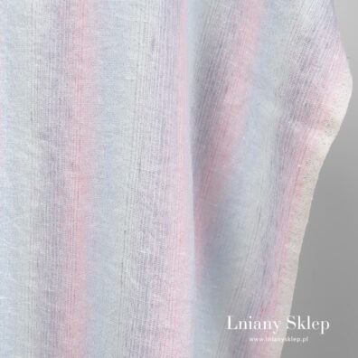 Pastelowy połyskujący prany len 100%.