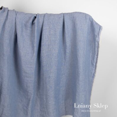 Prany len niebieski z szarym.