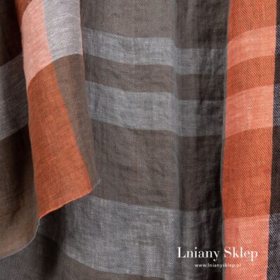 Szaro - pomarańczowa kratka.