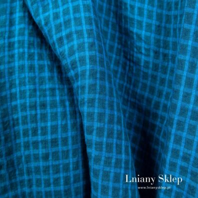 Prana tkanina lniana w krateczkę.