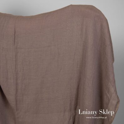 Prany fioletowy w szarość len z bawełną.