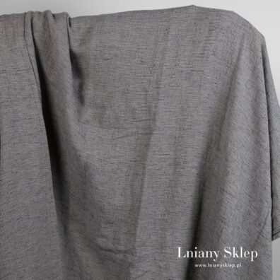 Prany szeroki len z bawełną w melanżu piaskowym i szarym.