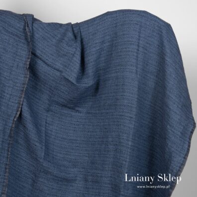 Atramentowy niebieski tweed lniany.
