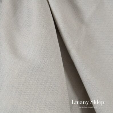 Szarawy w niebieskość len z bawełną.