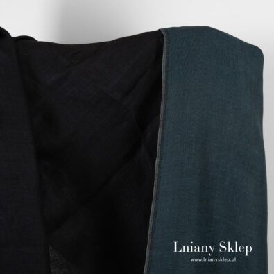 Tkanina dwustronna granatowa i czarna.