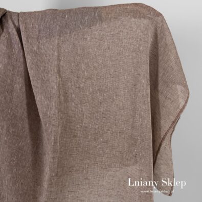 Prześwitująca tkanina brązowy melanż.