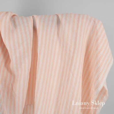 Brzoskwiniowy w paski prany len.