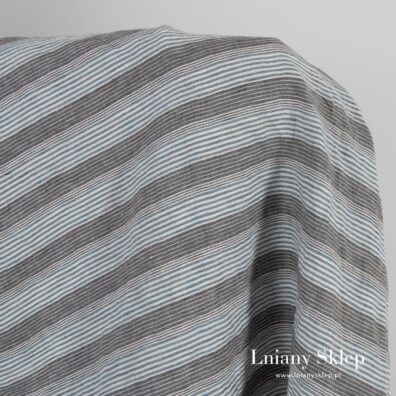 Prany len w paski na odzież i tekstylia domowe.