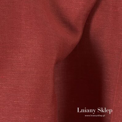 Czerwona tkanina lniano - bawełniana.