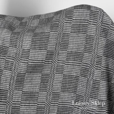 Czarno – biała tkanina lniana.