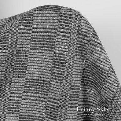 Tkanina 100% lniana w kratkę.