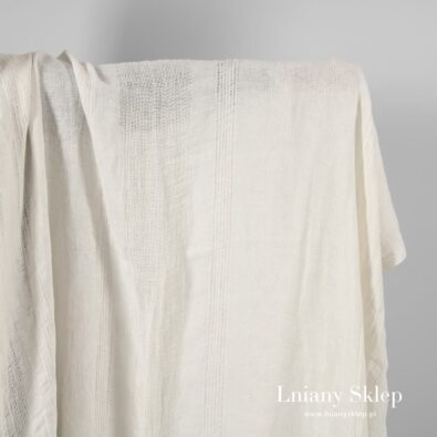 Ecru prany len w paski.