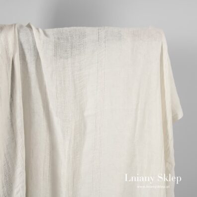 Ecru prany len w paski.