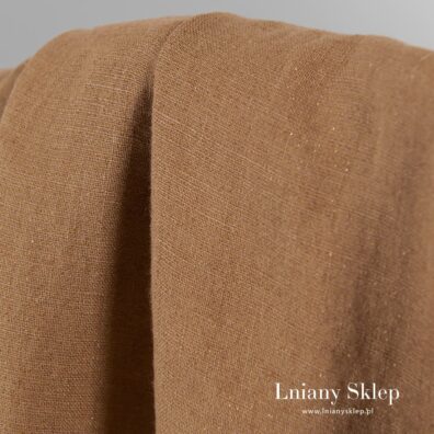 Brązowy w złoto len 100%.