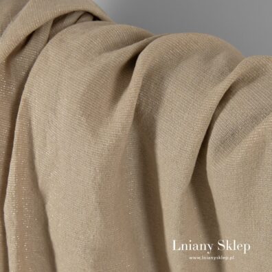 Lniana prana tlkanina o srebrzystym połysku.
