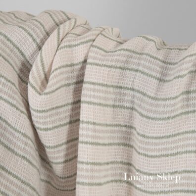 Waflowy len w poziome paski.