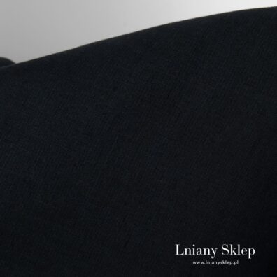 Granatowy len na odzież i tekstylia domowe.