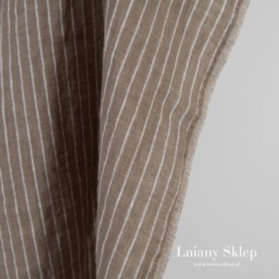 Prana tkanina lniana w pionowe paski.