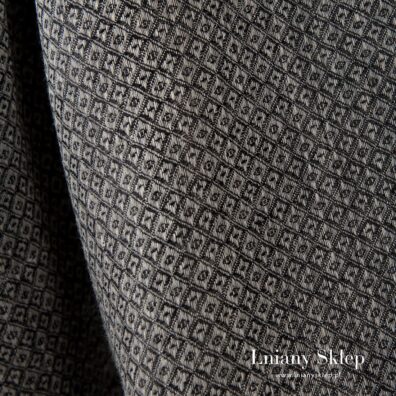 Tkanina w czarne i szare romby.