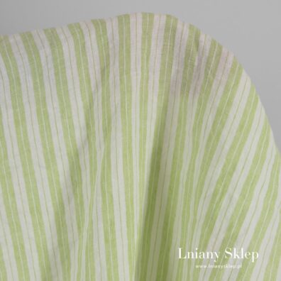 Mieciutki prany biało - zielony len.