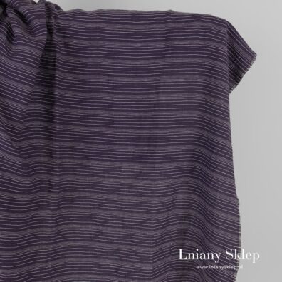 Prany granatowy w paski len.