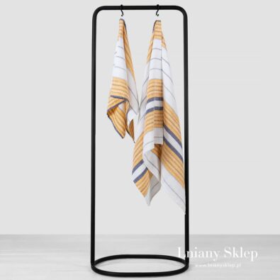 KORA biały w paski ręcznik.