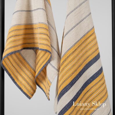 Recznik waflowy w paski.