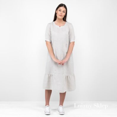 LEONA jasnoszara sukienka.