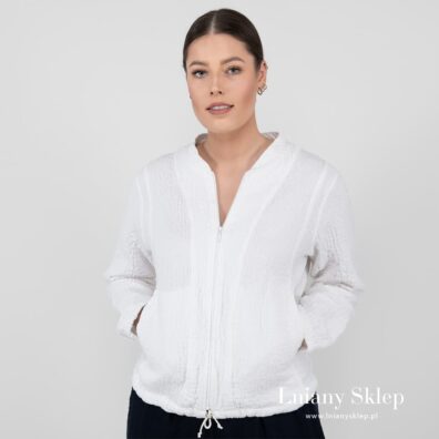 MANGA biały żakiet bomber.