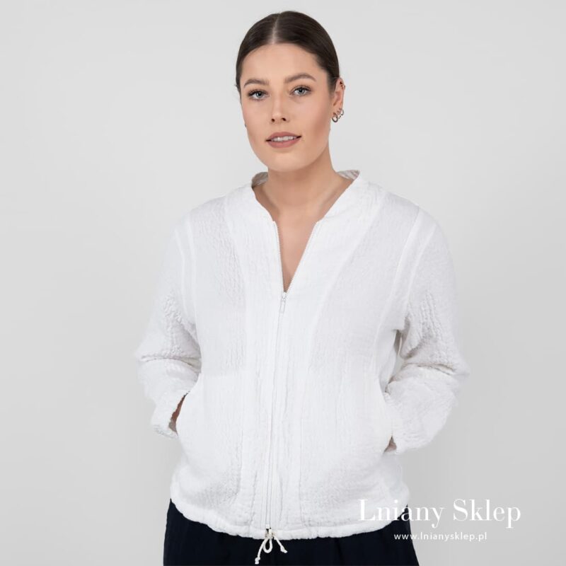 MANGA biały żakiet bomber.