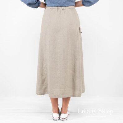 ZANZIBAR szara spódnica. Z tyłu w talii gumka.