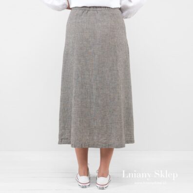 Spódnica w kratkę. Widok z tyłu.