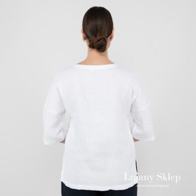 DAPHNE biała bluzka z tyłu.